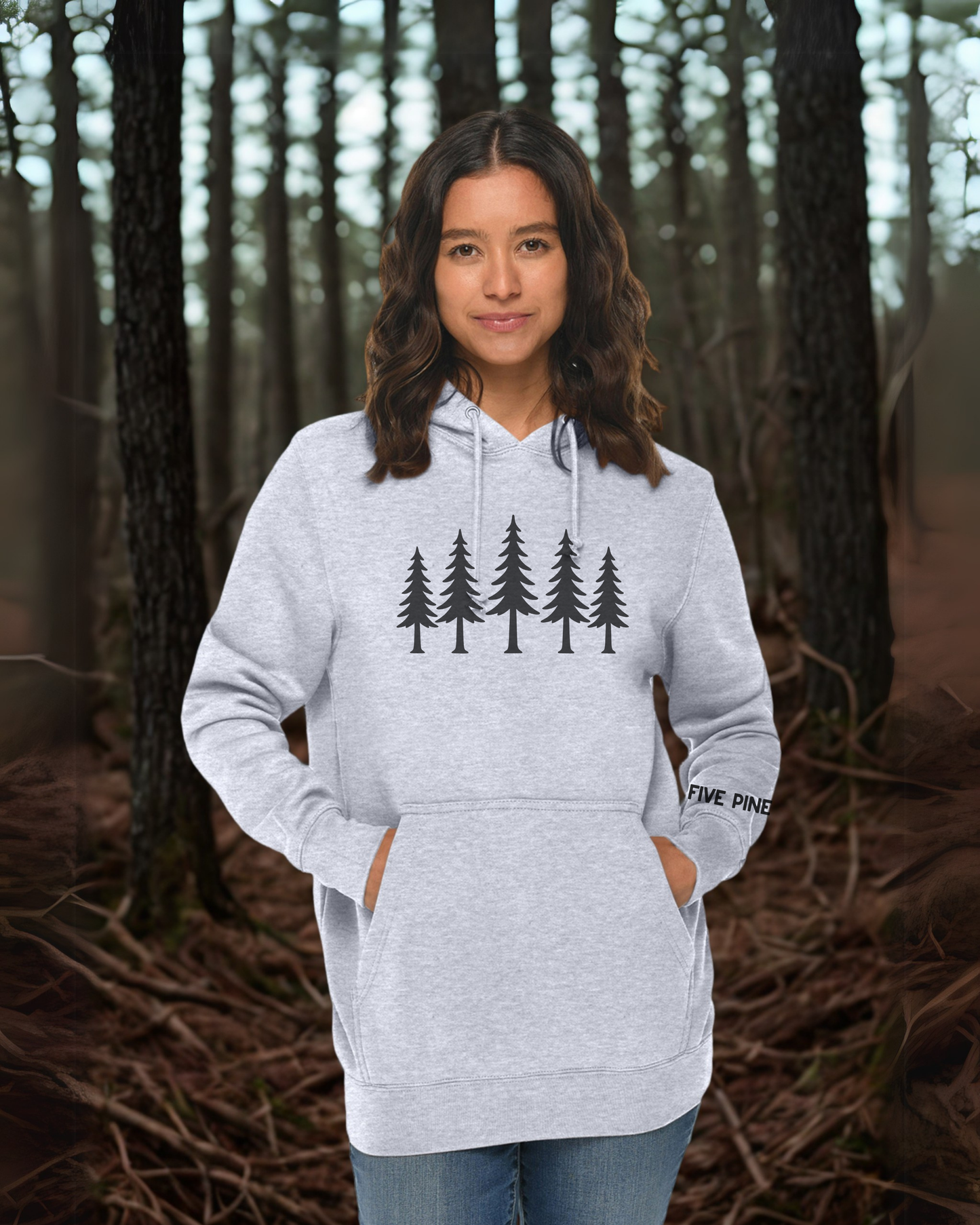 Five Pine Trees w/ Sleeve Hoodie