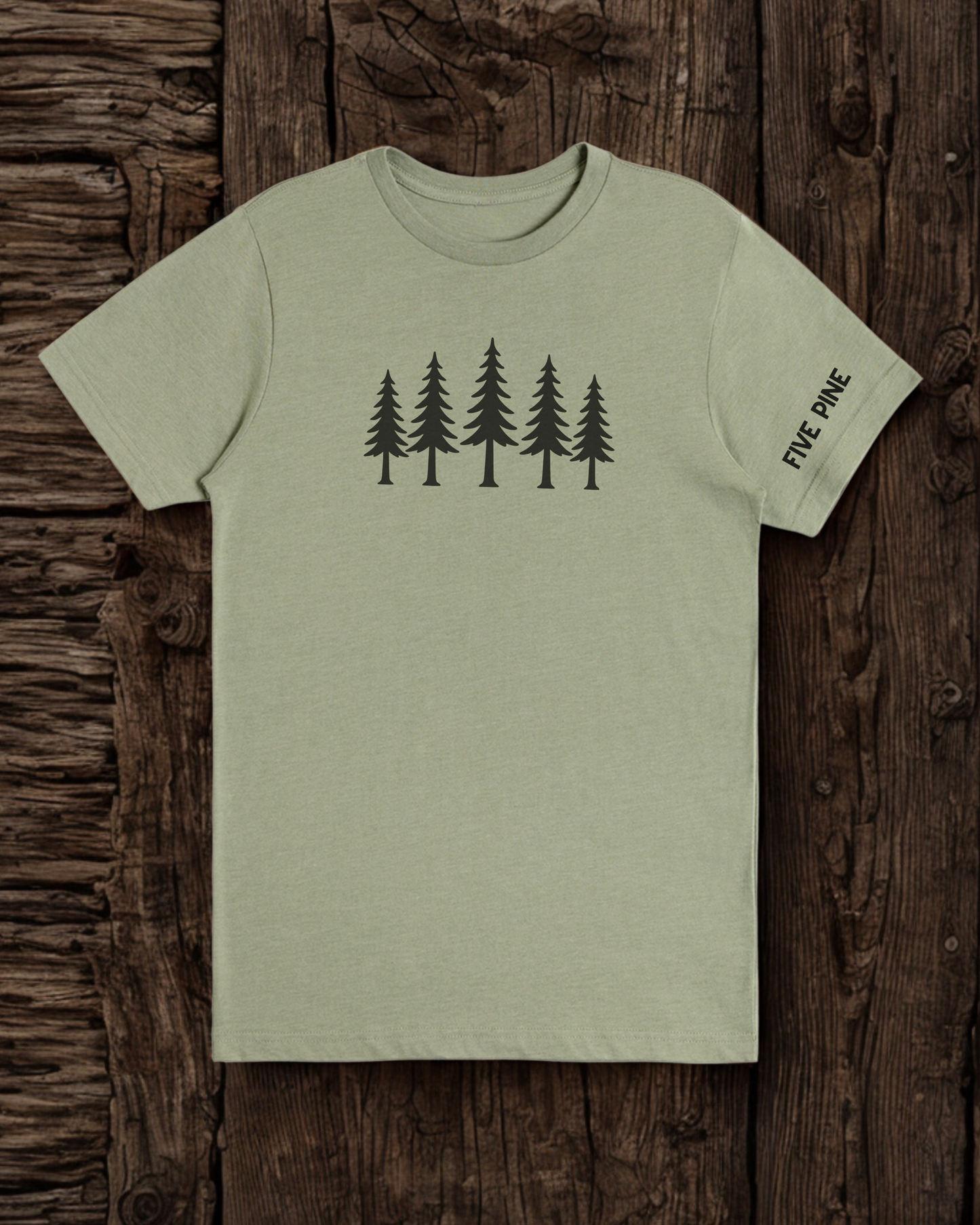 Five Pine Trees w/Sleeve T-Shirt