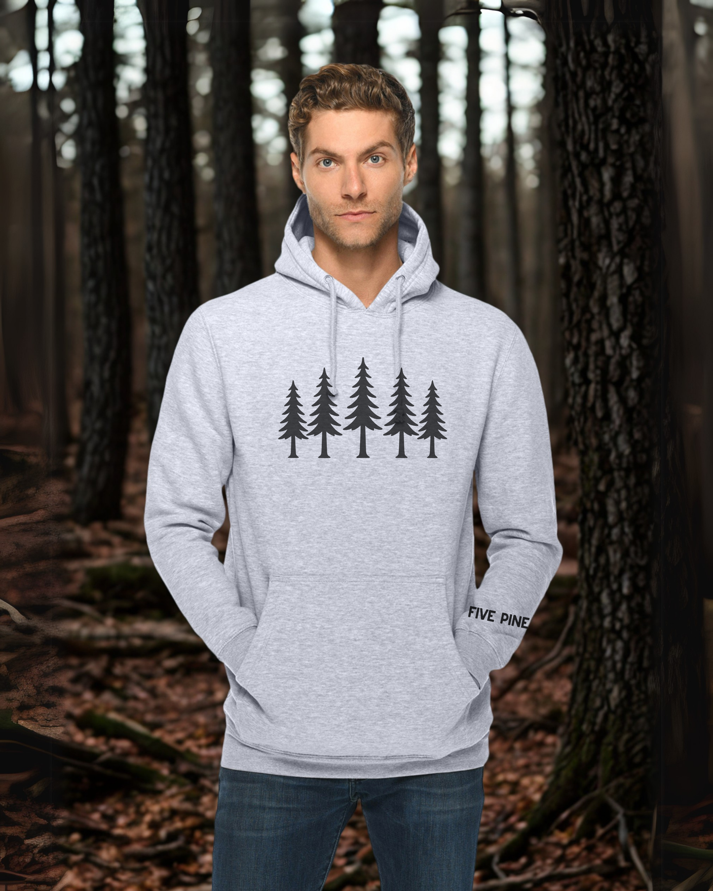 Five Pine Trees w/ Sleeve Hoodie