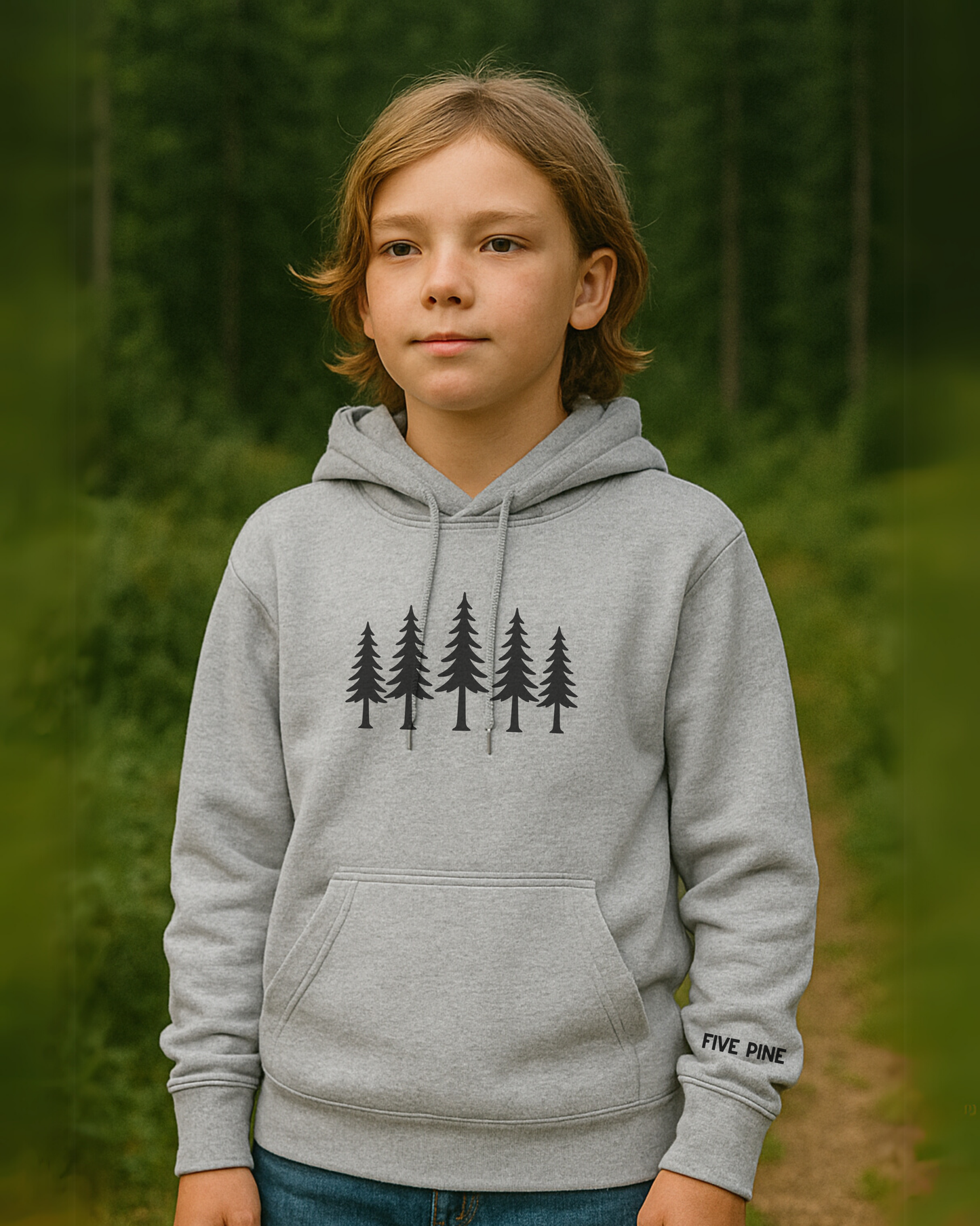 Five Pine Trees w/ Sleeve Hoodie